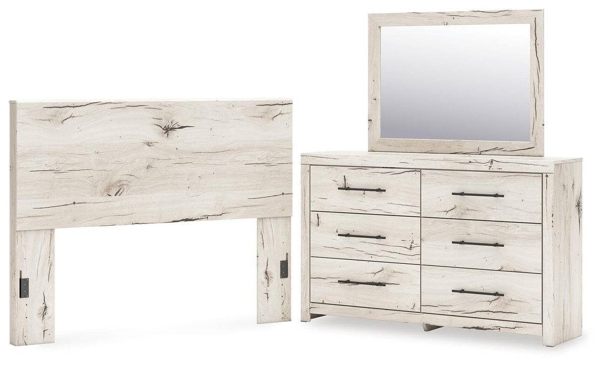 Lawroy Panel Headboard, Dresser and Mirror - Light Natural  (B2310-SI)