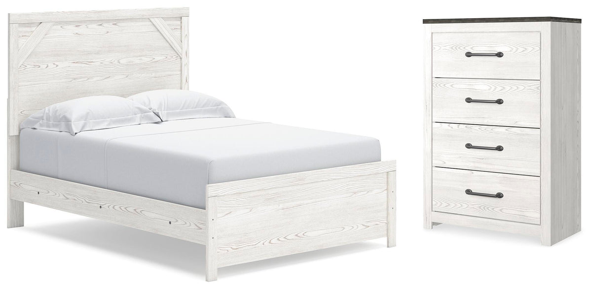 Gerridan Panel Bed and Chest - White/Gray  (B1190-SI)