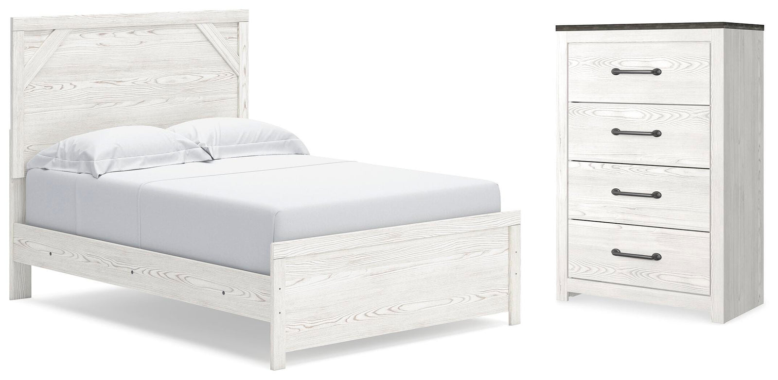 Gerridan Panel Bed and Chest - White/Gray  (B1190-SI)