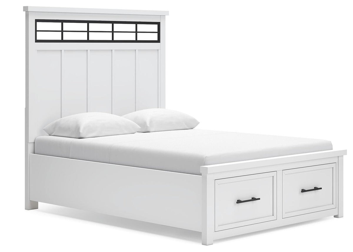 Ashbryn Panel Storage Bed, Dresser and Mirror - White/Natural  (B844-SI) - Image 2