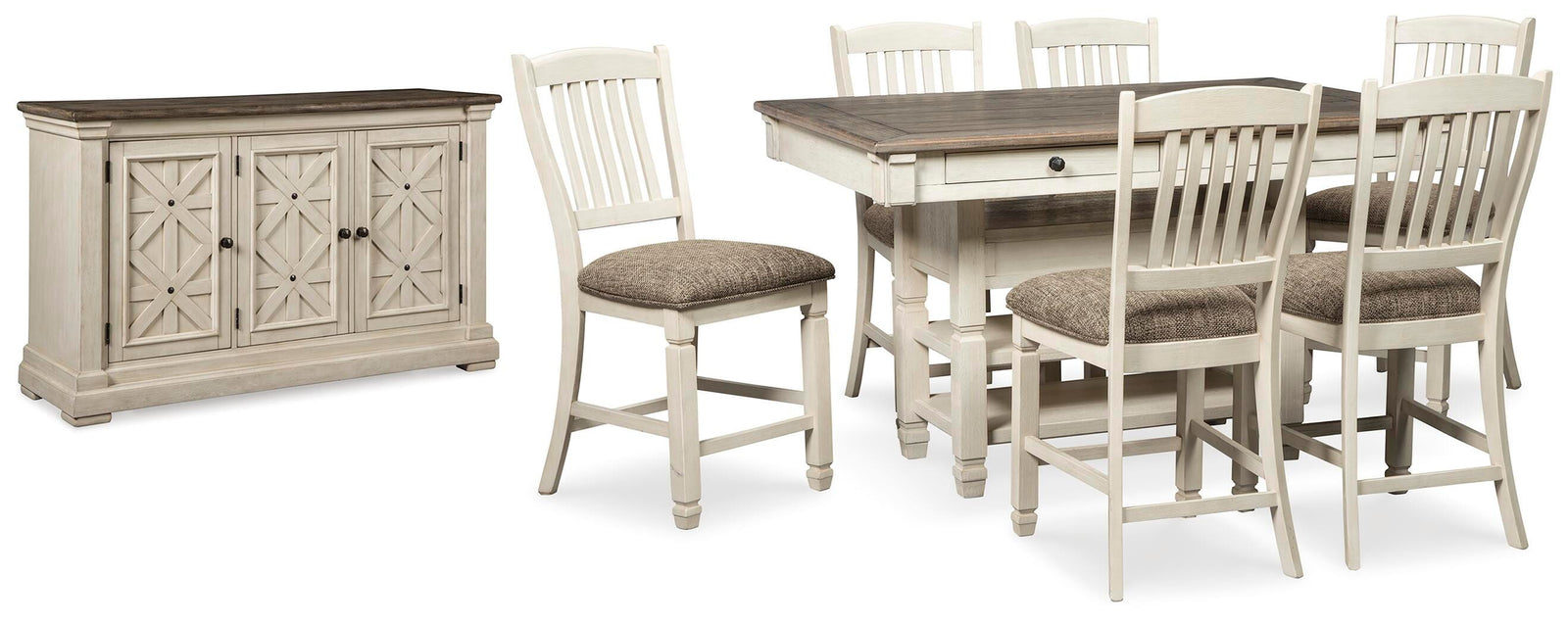Bolanburg Counter Height Dining Table and 6 Barstools with Server (D647-SI) - Image 2