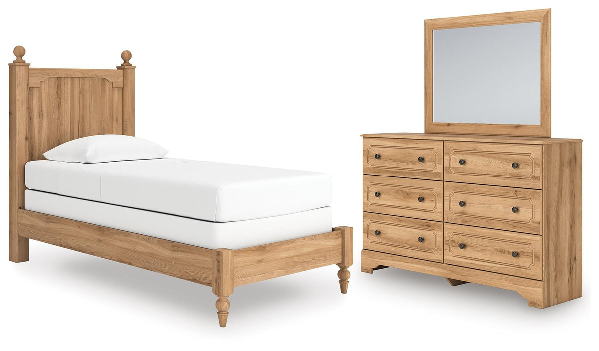 Aleaport Twin Panel Bed, Dresser and Mirror (PCB1075-SI)