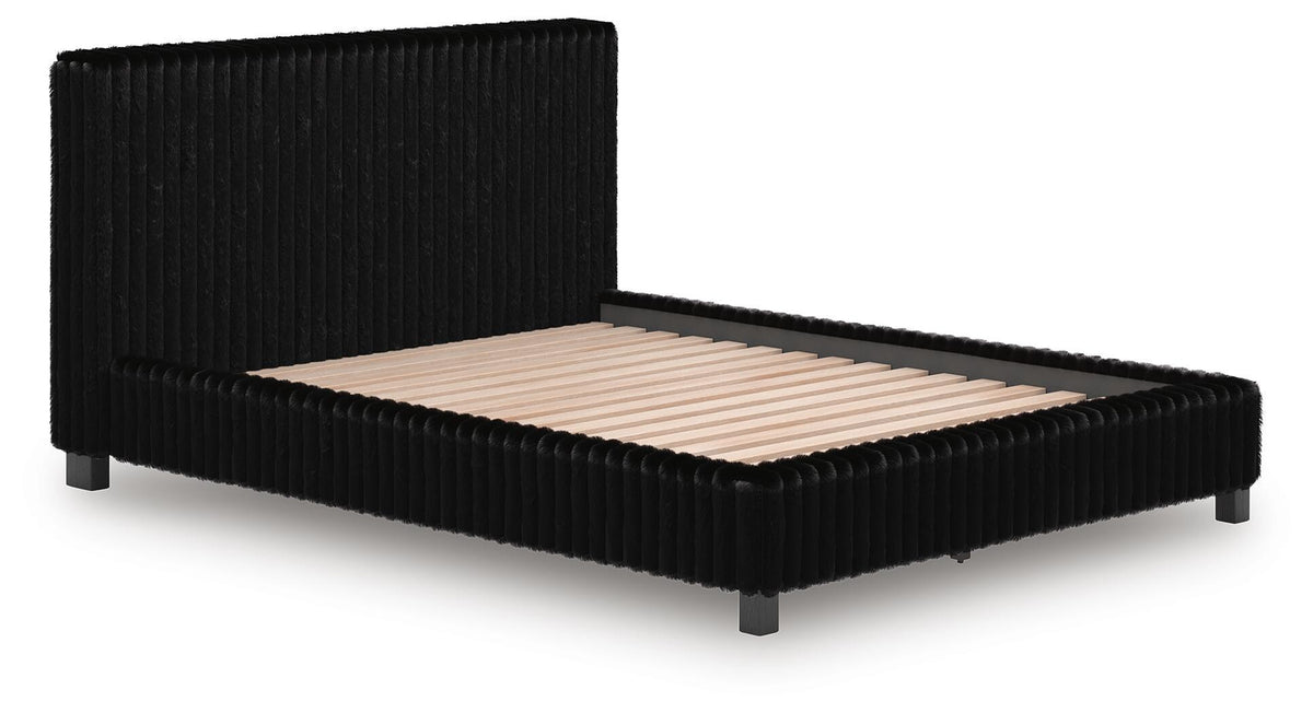 Zuraleus Queen Upholstered Bed, Dresser, Mirror and Nightstand (PCB3380-SI) - Image 11