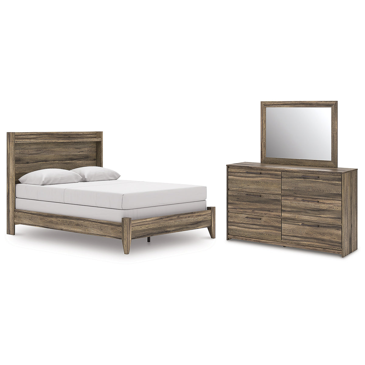Elbrim Queen Panel Bed, Dresser and Mirror (PCB2005-SI)