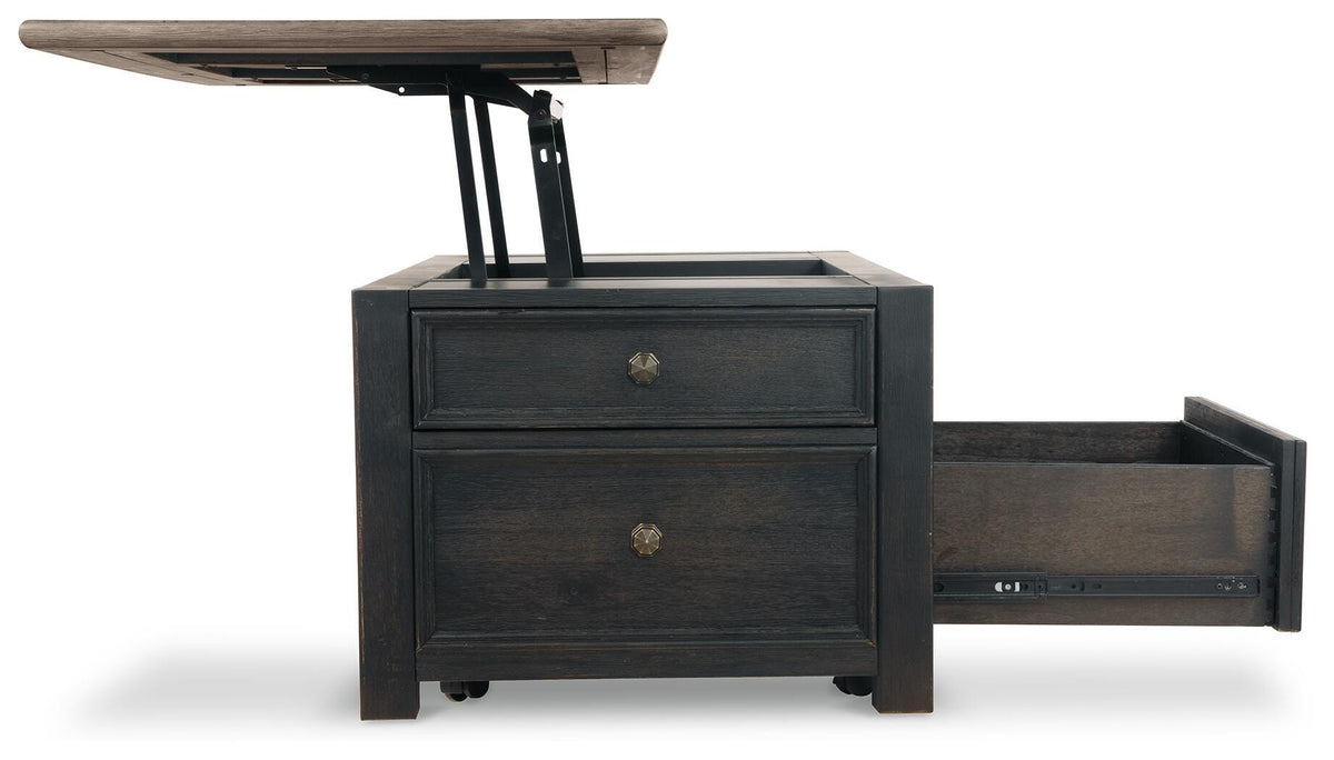 Tyler Creek Coffee Table and 2 End Tables with Console - Grayish Brown/Black  (T736-SI) - Image 18