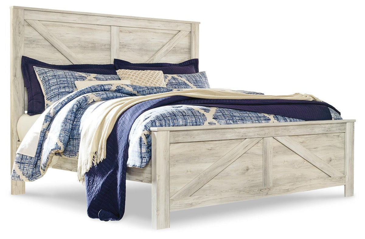 Bellaby Crossbuck Panel Bed - Whitewash  (B331-SI)