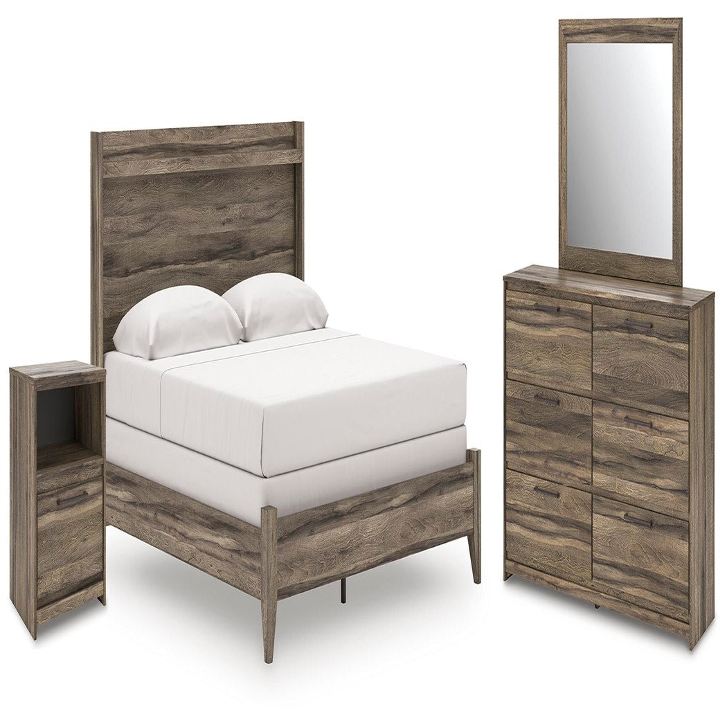 Elbrim King Panel Bed, Dresser, Mirror and Nightstand (PCB2005-SI)