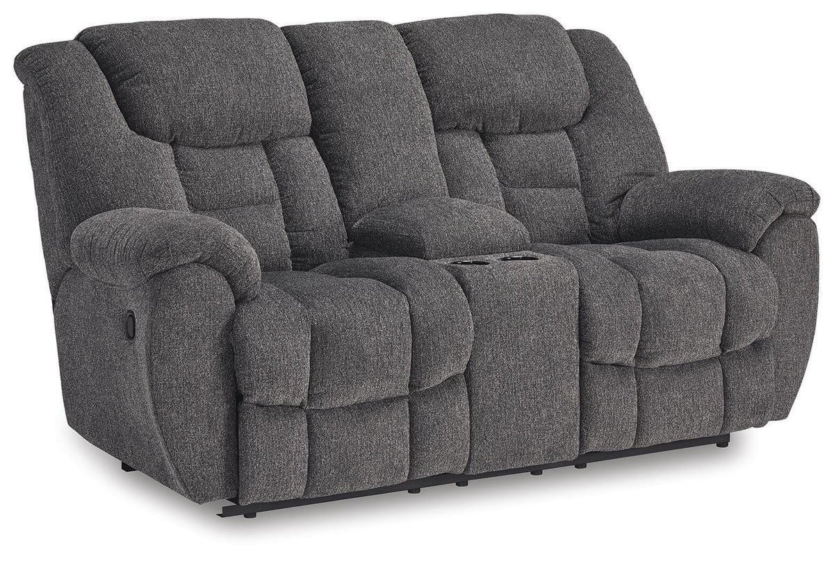 Foreside Reclining Loveseat with Console (38104-SI) - Image 2