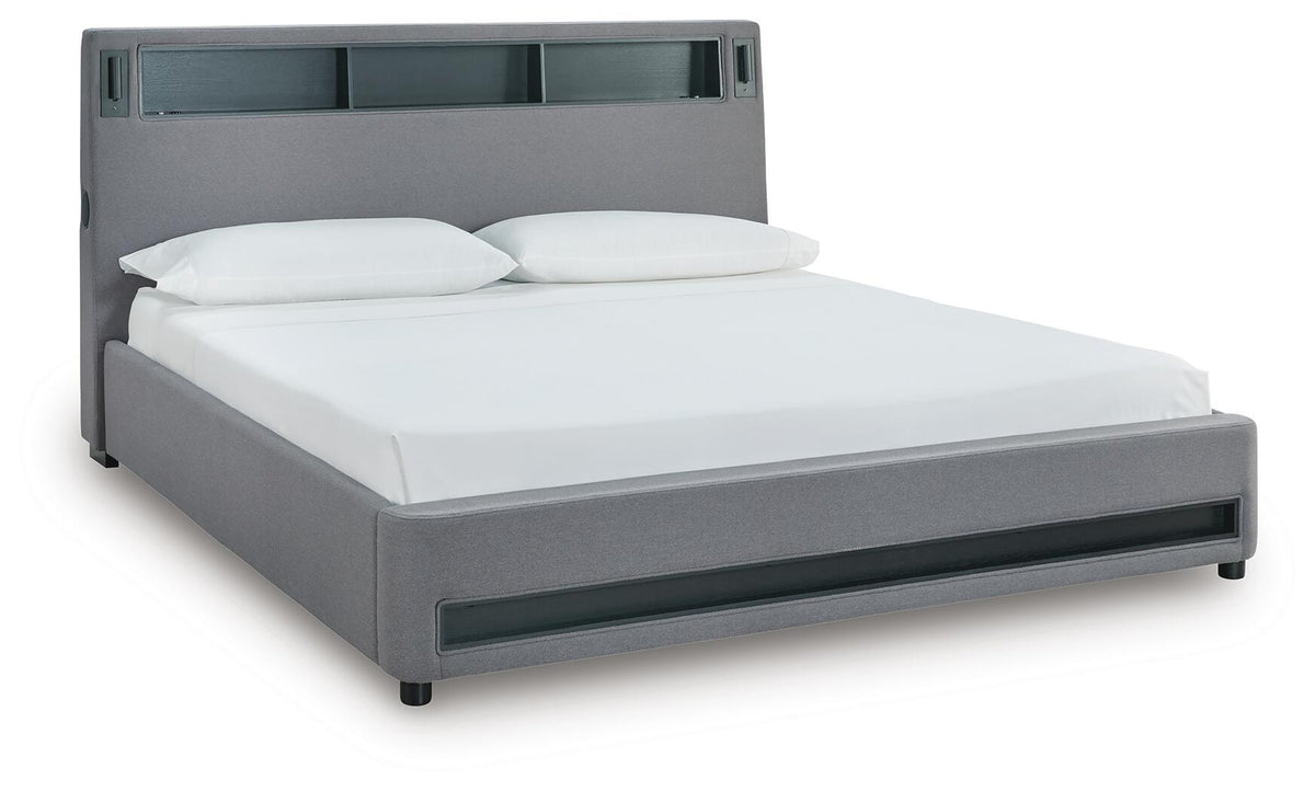 Finigale King Upholstered Bed with Wireless Audio (PCB2721-SI) - Image 3
