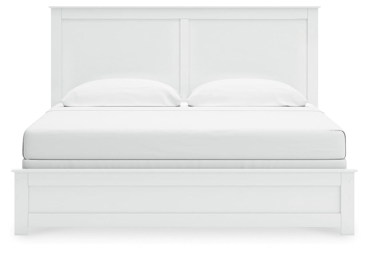 Bostwick Shoals Panel Bed, Dresser, Mirror, Chest and 2 Nightstands - White  (B139-SI) - Image 9