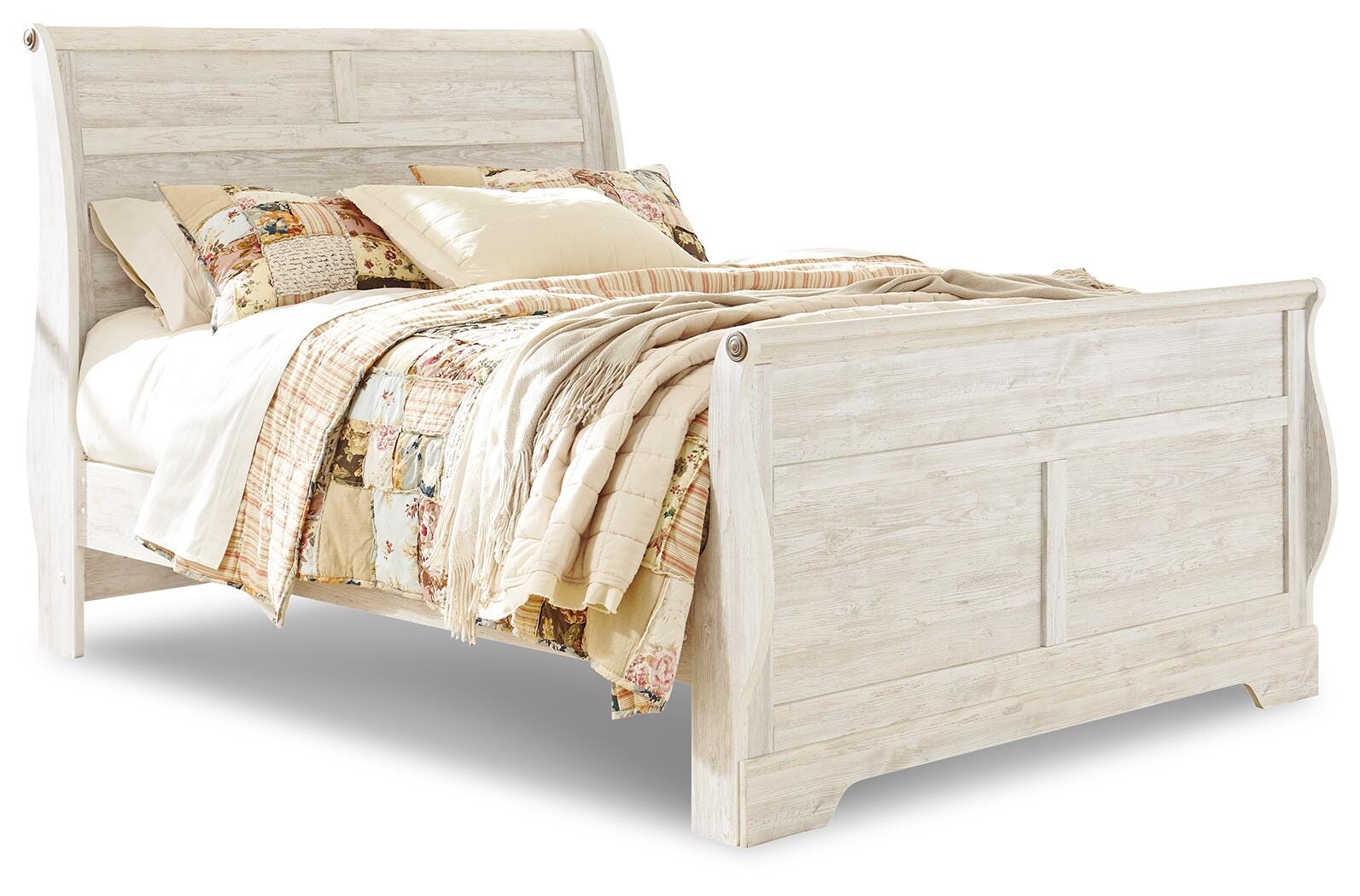 Willowton Sleigh Bed, Dresser and Mirror (B267-SI) - Image 2