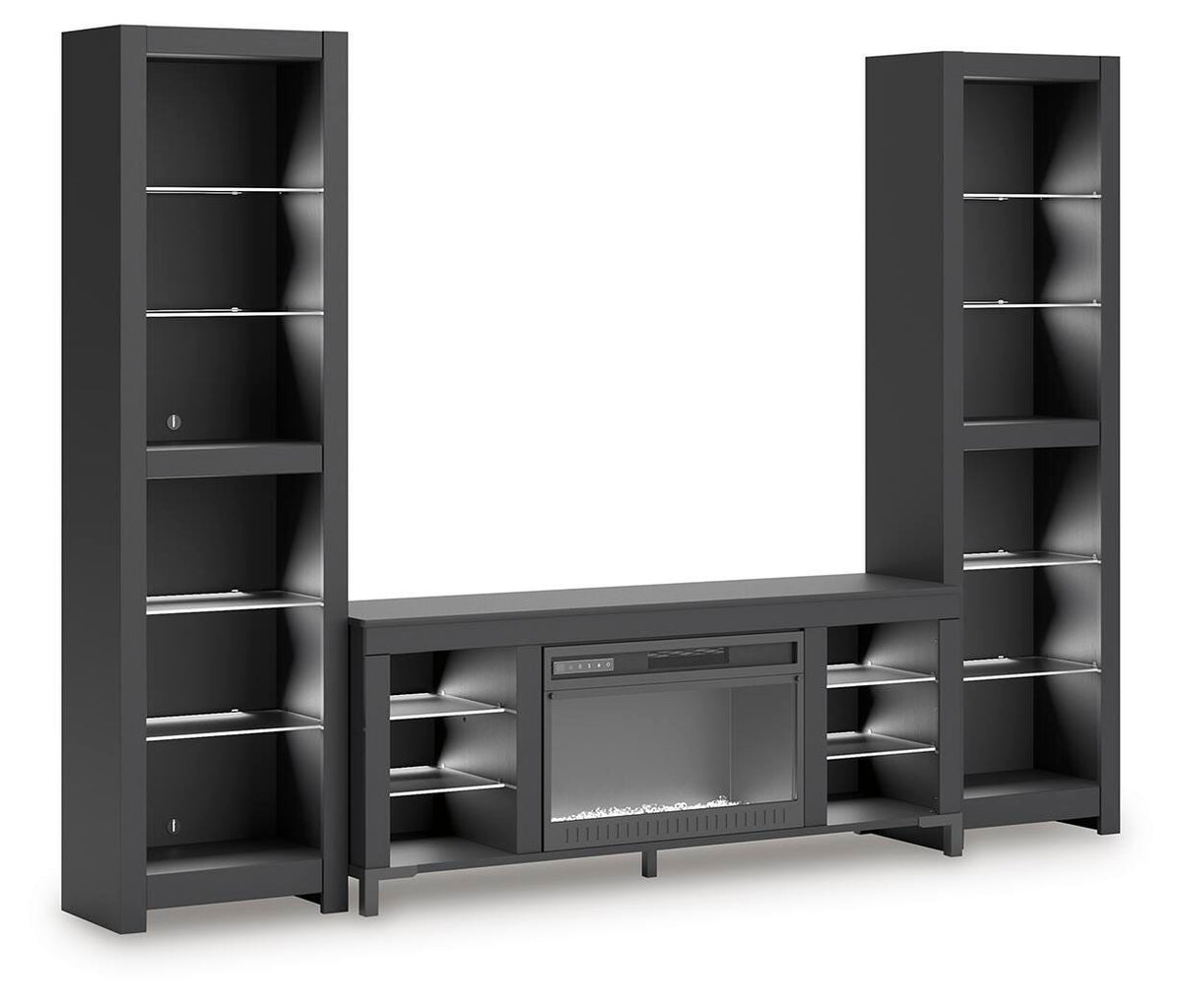 Cayberry 3-Piece Entertainment Center with Electric Fireplace (W2721-SI) - Image 5