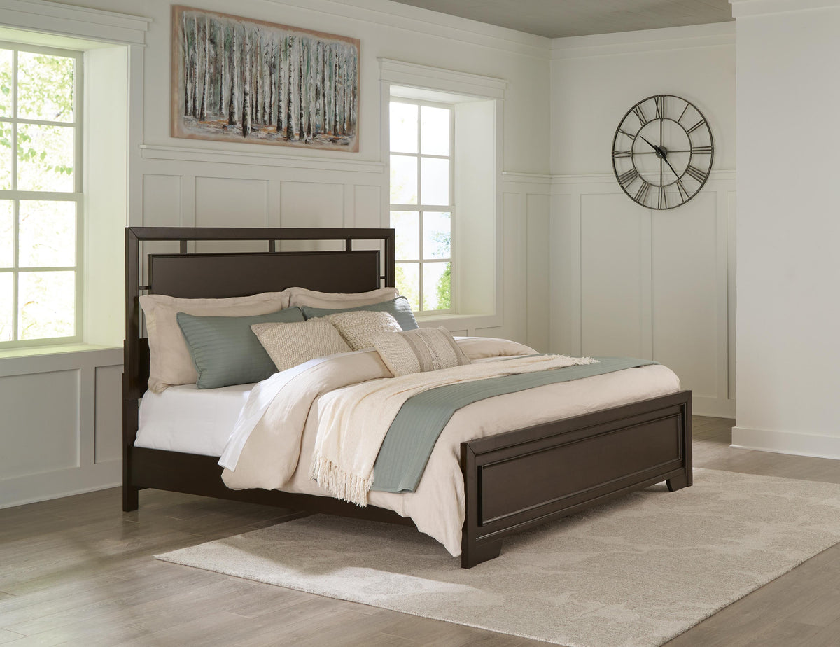 Covetown Panel Bed, Dresser and Mirror - Dark Brown  (B441-SI) - Image 11