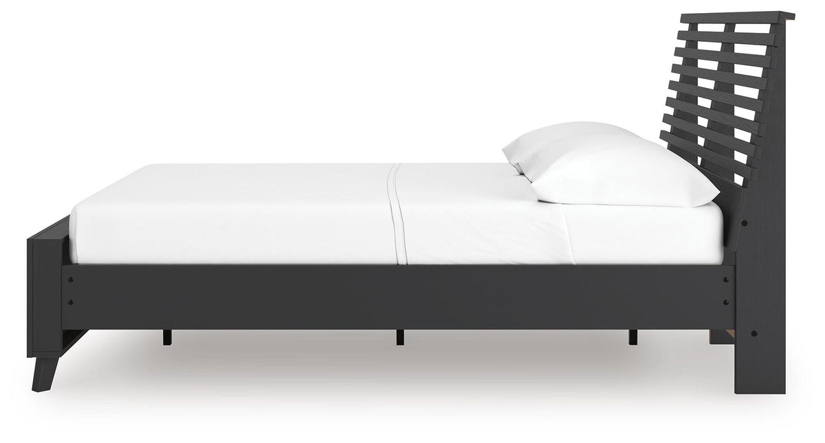 Danziar Slat Panel Platform Bed, Dresser and Mirror (B1013-SI) - Image 6