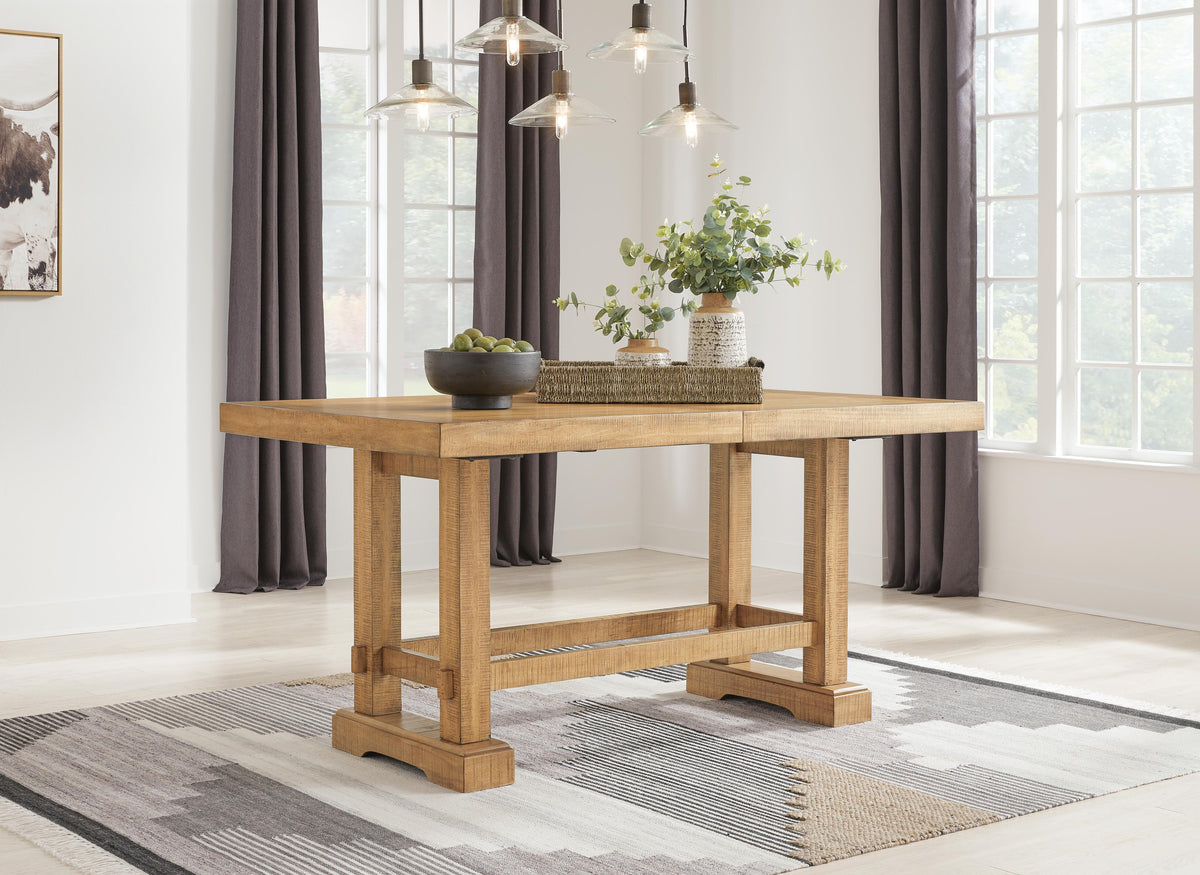 Havonplane Counter Height Extension Dining Table 4 Barstools and Bench (D773-SI) - Image 21