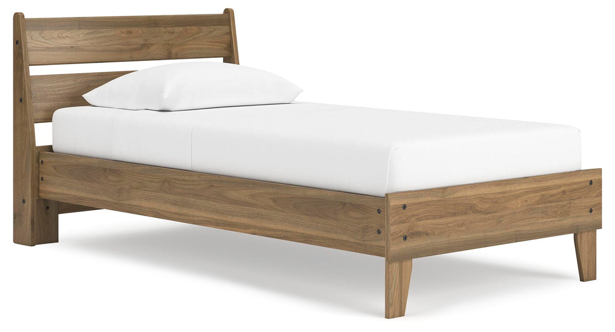 Deanlow Platform Panel Bed (Youth) - Honey  (EB1866-SI)