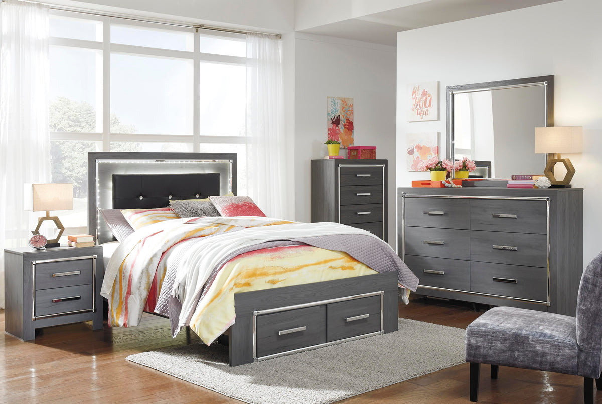 Lodanna Panel Bed with 2 Storage Drawers (Youth) - Gray  (B214-SI) - Image 7