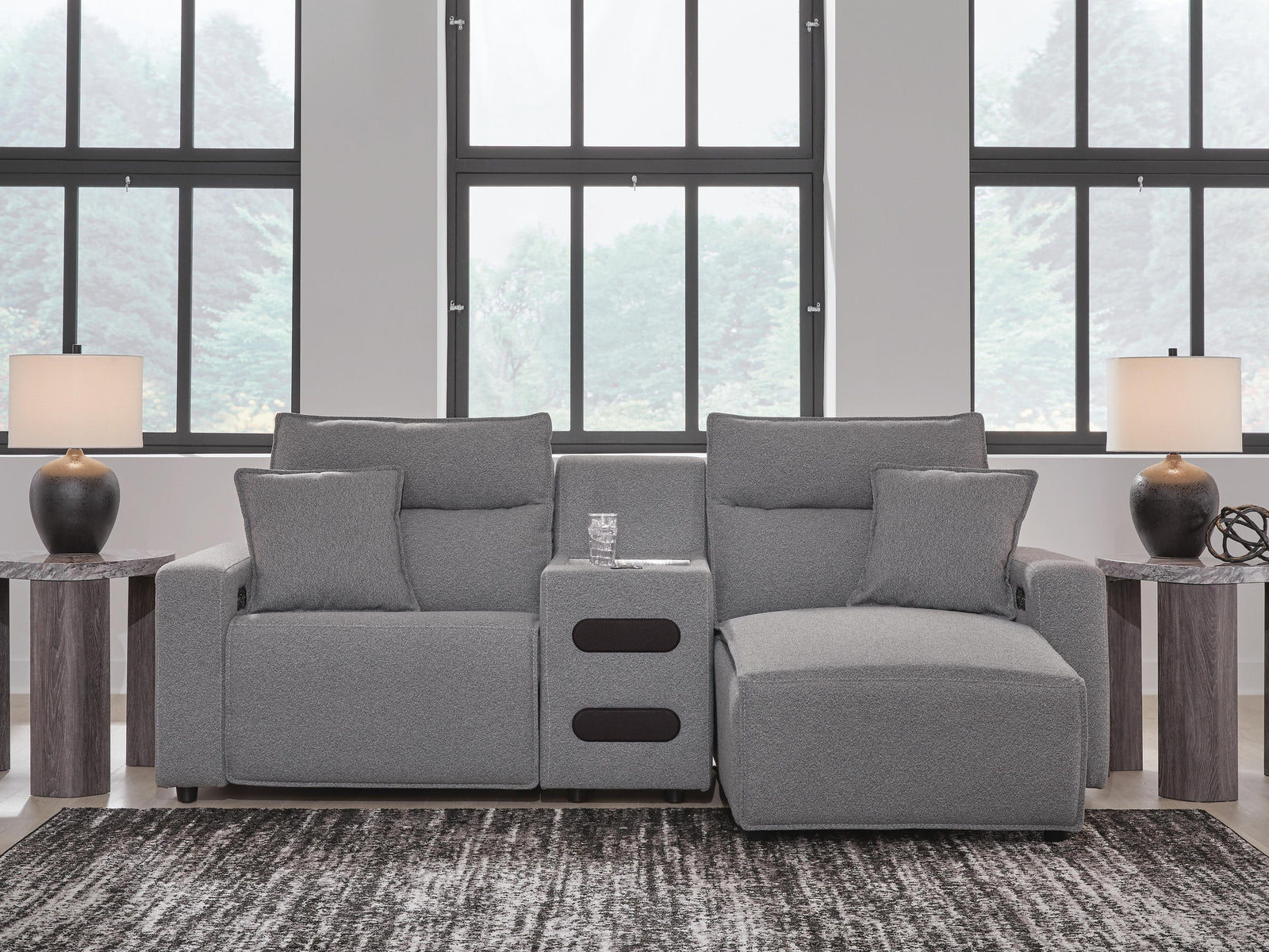 Modmax II 3-Piece Power Reclining Sectional with Chaise and Audio Console (65906-SI) - Image 2