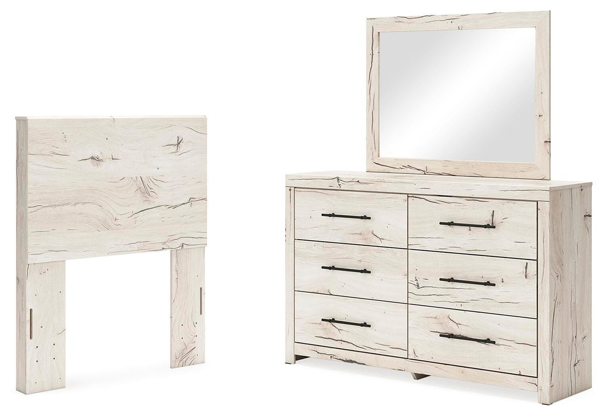 Lawroy Panel Headboard, Dresser and Mirror - Light Natural  (B2310-SI)