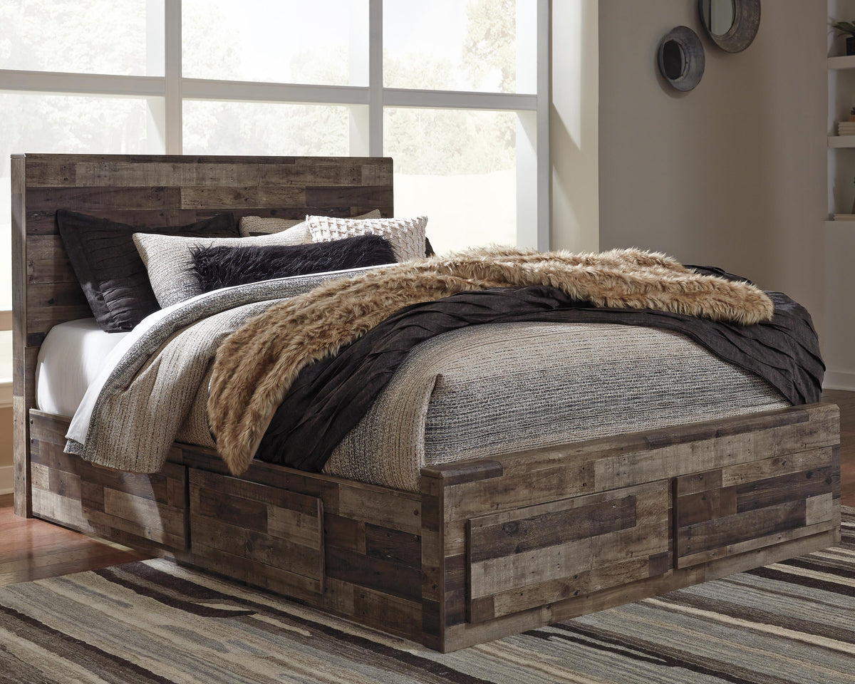 Derekson Panel Storage Bed, Dresser, Mirror and 2 Nightstands - Multi Gray  (B200-SI) - Image 7