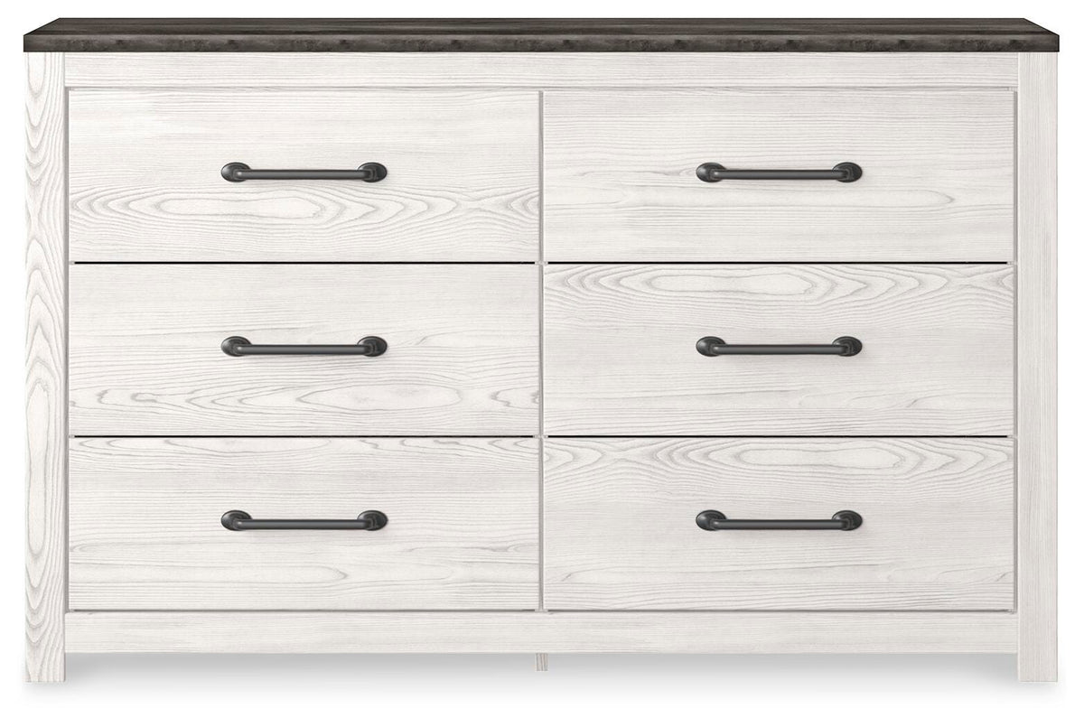 Gerridan Panel Bed, Dresser and 2 Nightstands - White/Gray  (B1190-SI) - Image 2