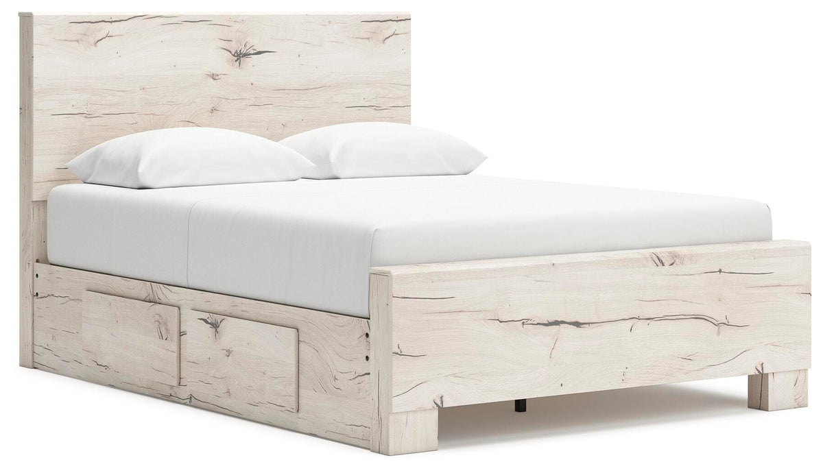 Lawroy Panel Bed with Storage - Light Natural  (B2310-SI)