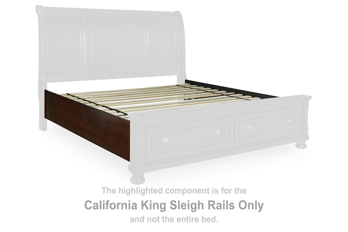 Porter California King Rails with Roll Slats - Rustic Brown  (B697-SI)