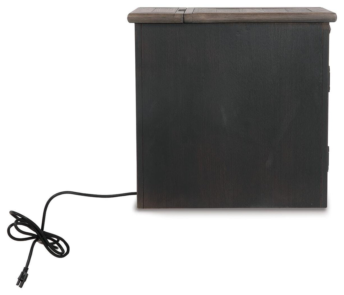 Tyler Creek Chairside End Table with USB Ports & Outlets - Grayish Brown/Black  (T736-SI) - Image 7