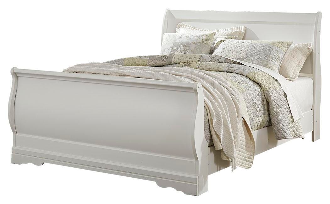 Anarasia Sleigh Bed, Dresser and Mirror - White  (B129-SI) - Image 2