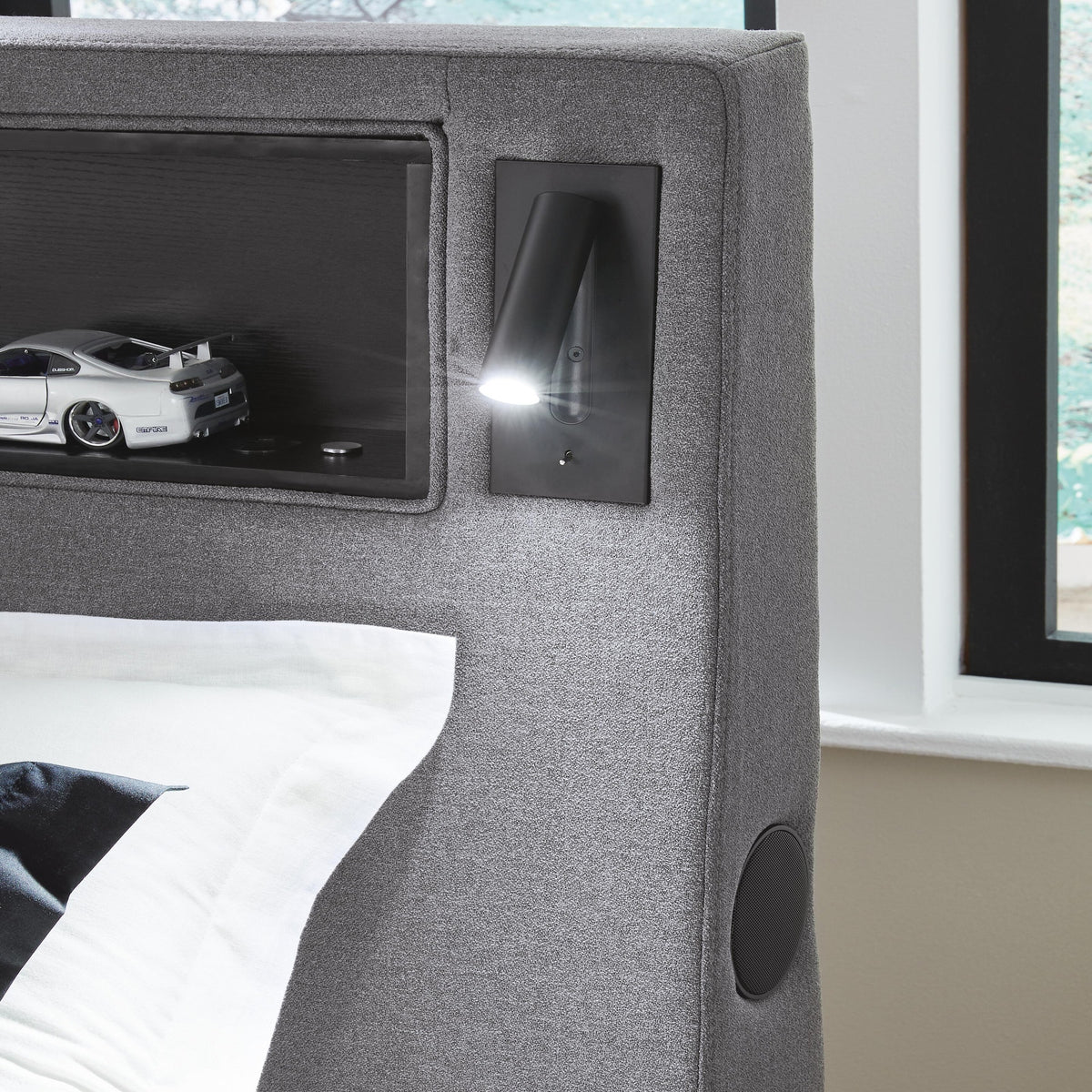 Finigale Twin Upholstered Bed with Wireless Audio (PCB2721-SI) - Image 13