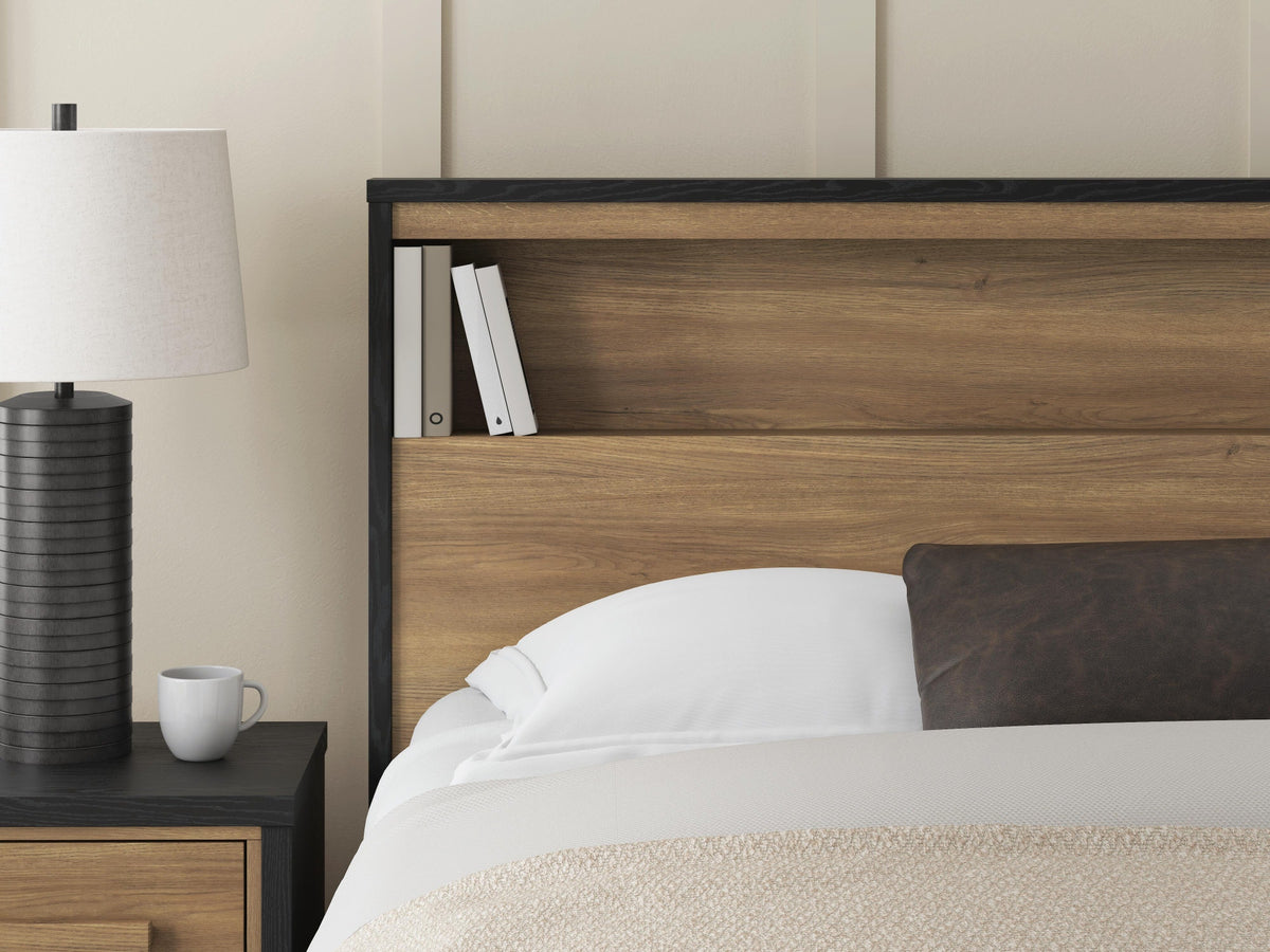 Kozmour Bookcase Complete Bed Frame - Black/Brown  (EB1460-SI) - Image 9