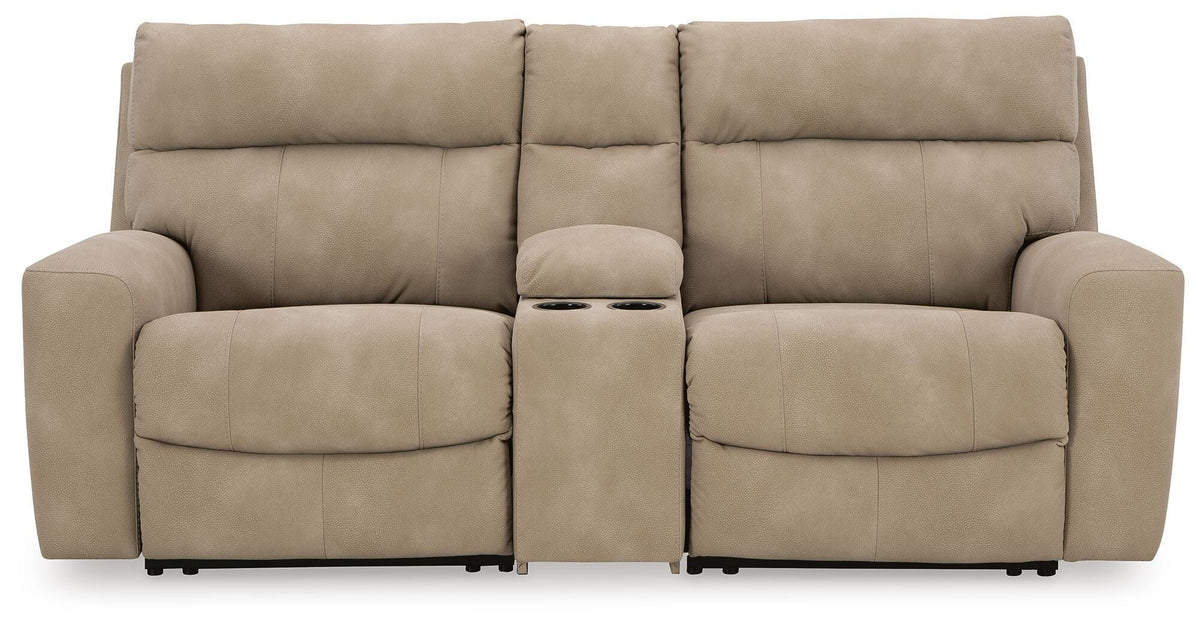 Next-Gen Durapella 3-Piece Power Reclining Sectional Loveseat with Console (61004-SI)