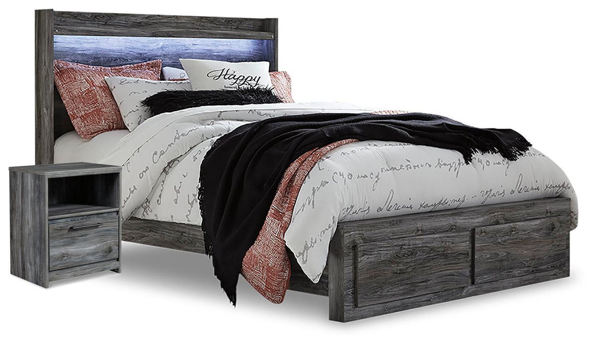 Baystorm Panel Storage Bed and Nightstand - Gray  (B221-SI)