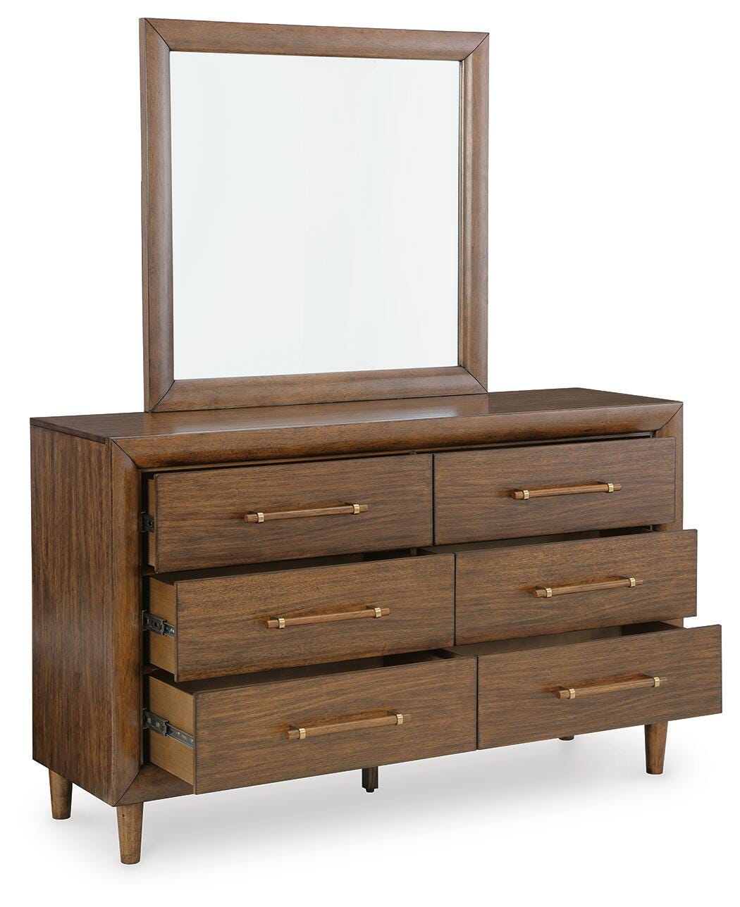 Lyncott Upholstered Bed, Dresser, Mirror and 2 Nightstands (B615-SI) - Image 4