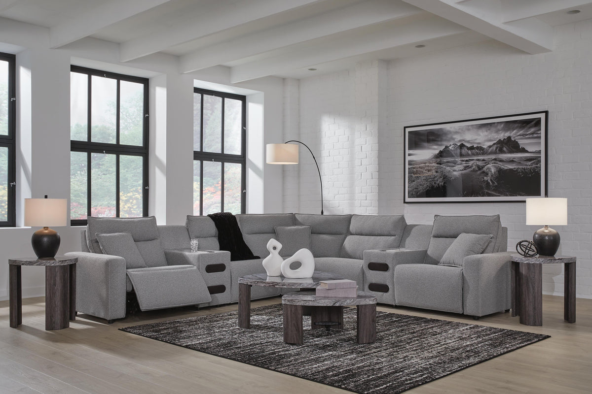 Modmax II 7-Piece Power Reclining Sectional with Audio Consoles (65906-SI) - Image 3