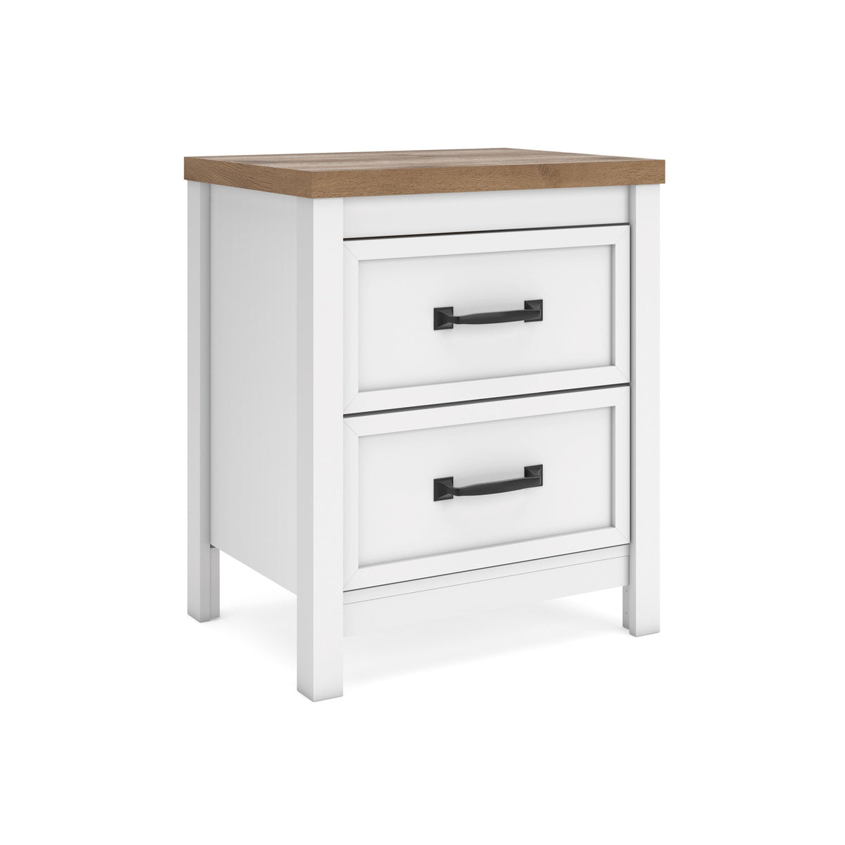 Kerisden Nightstand - White/Brown  (EB1480-SI)