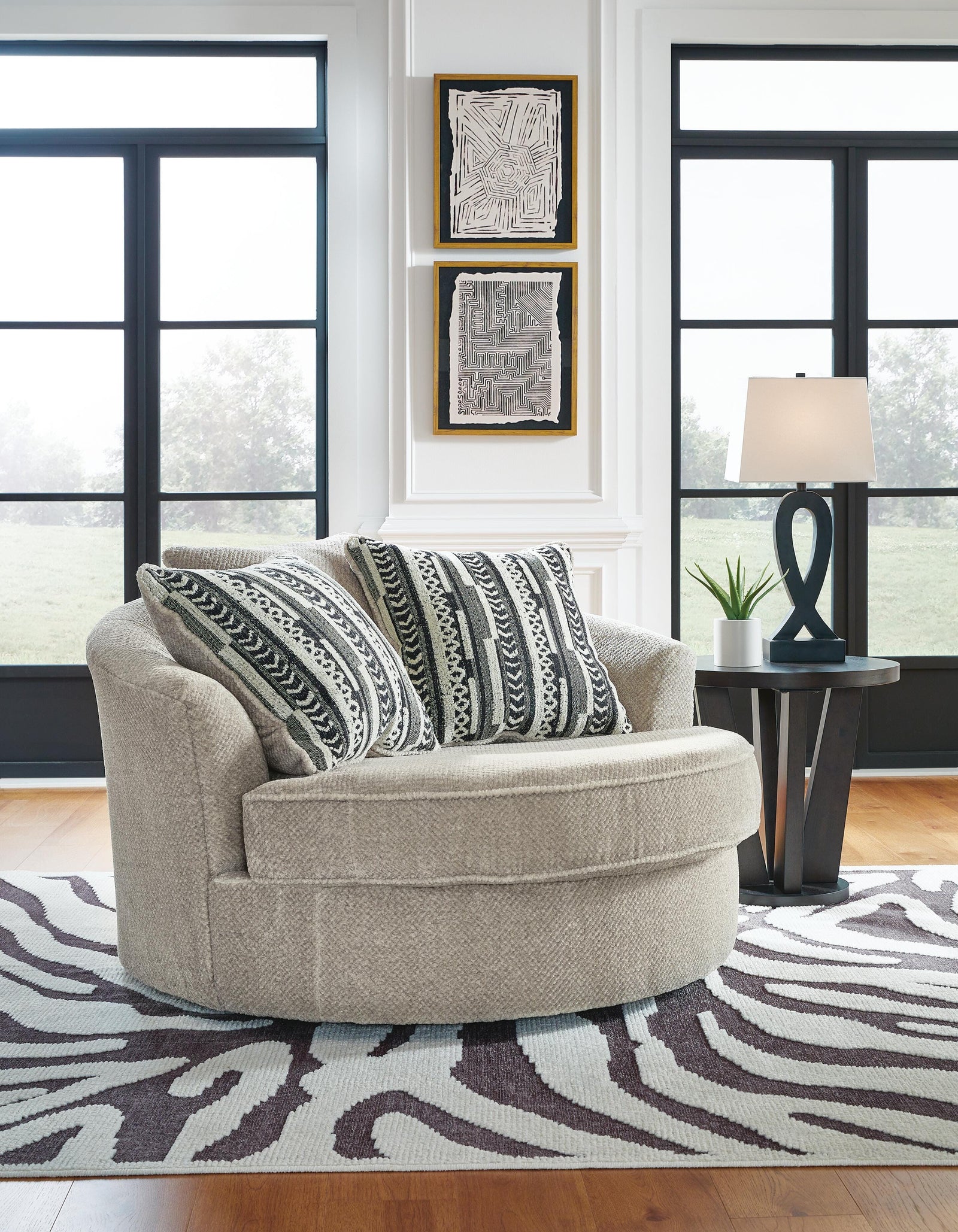 Calnita Oversized Swivel Chair and Ottoman (20502-SI) - Image 14