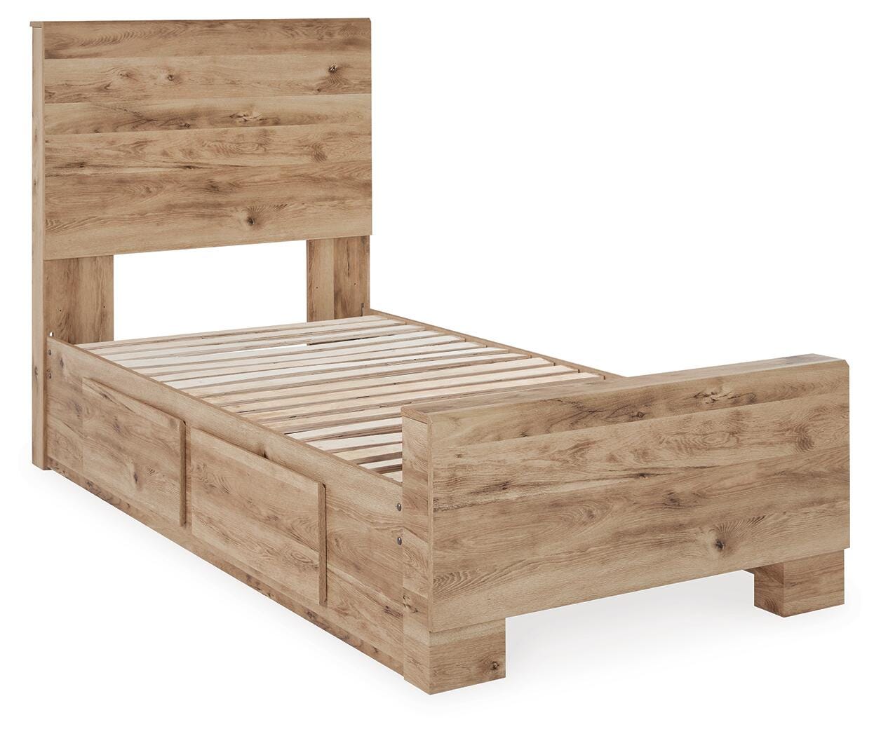 Hyanna Panel Bed with 2 Side Storage (Youth) - Tan Brown  (B1050-SI) - Image 2