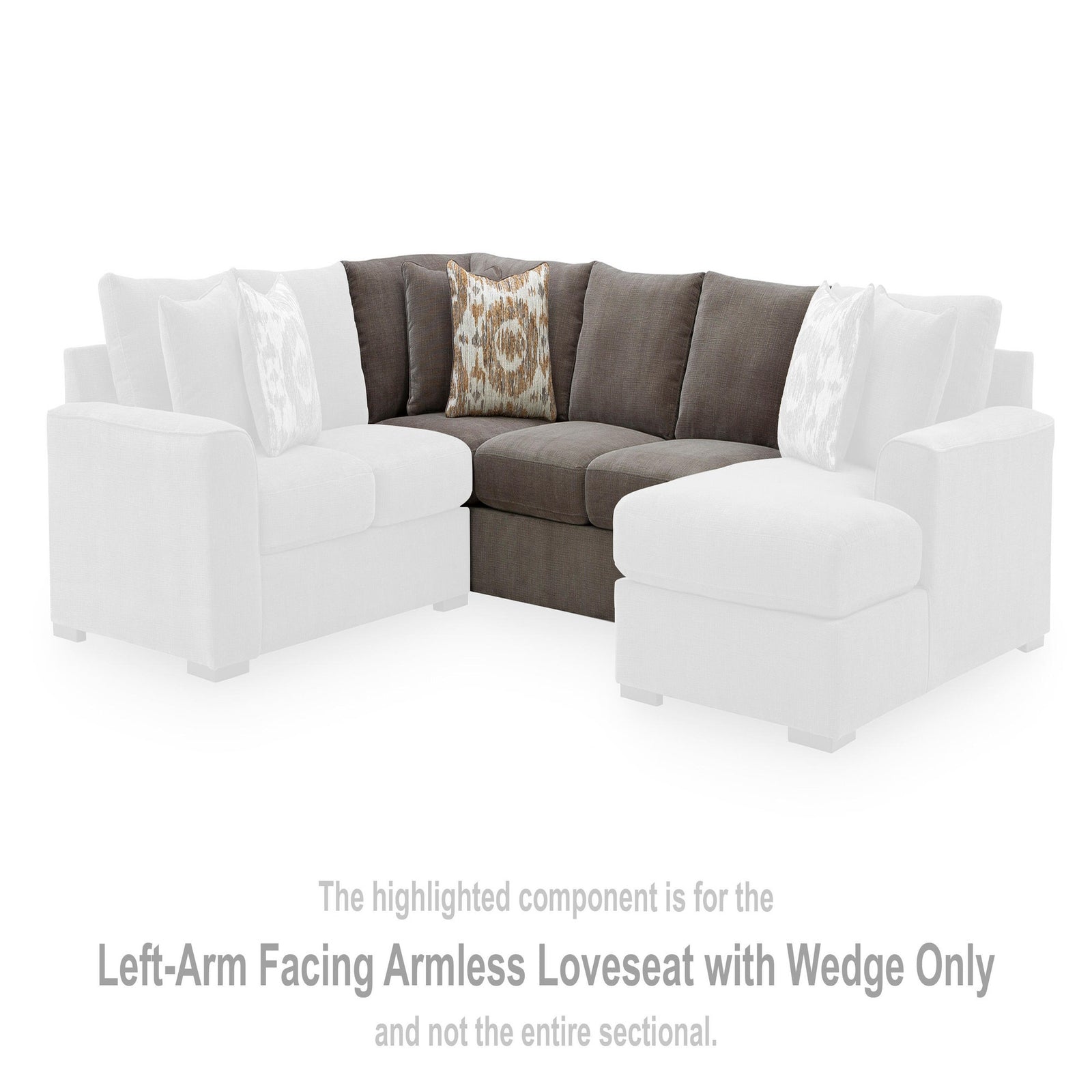 Larson Levee Left-Arm Facing Armless Loveseat with Wedge (PC86205-SI) - Image 14