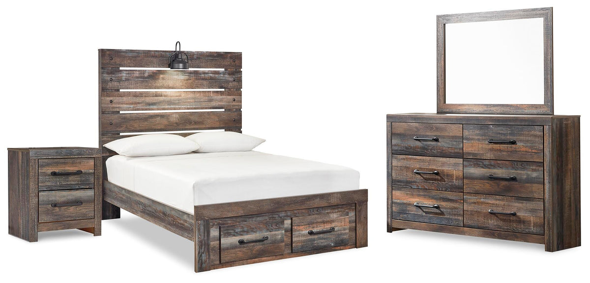 Drystan Panel Storage Bed, Dresser, Mirror and Nightstand - Multi  (B211-SI)