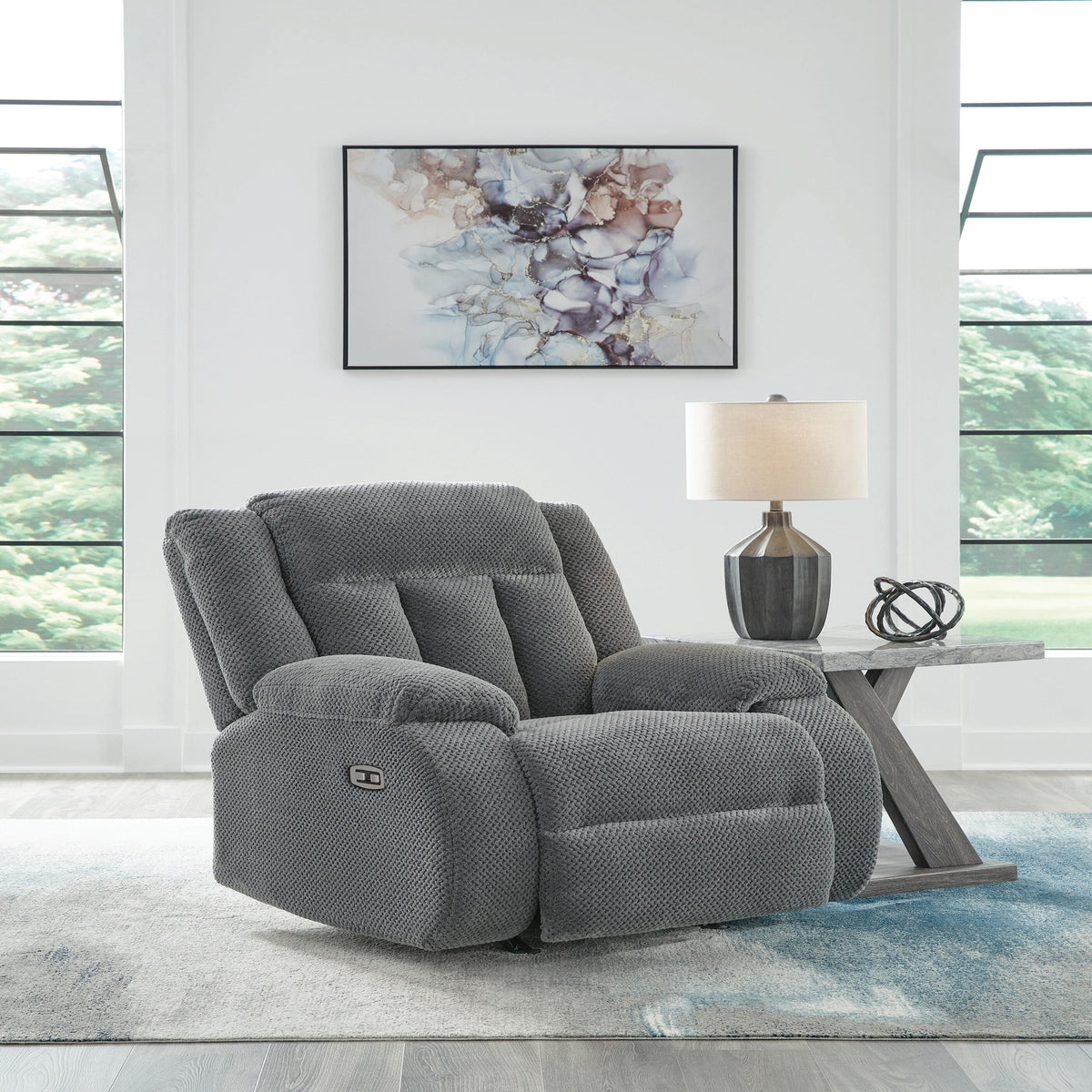 Observation Power Reclining Sofa with Drop Down Table (PC21405-SI) - Image 2