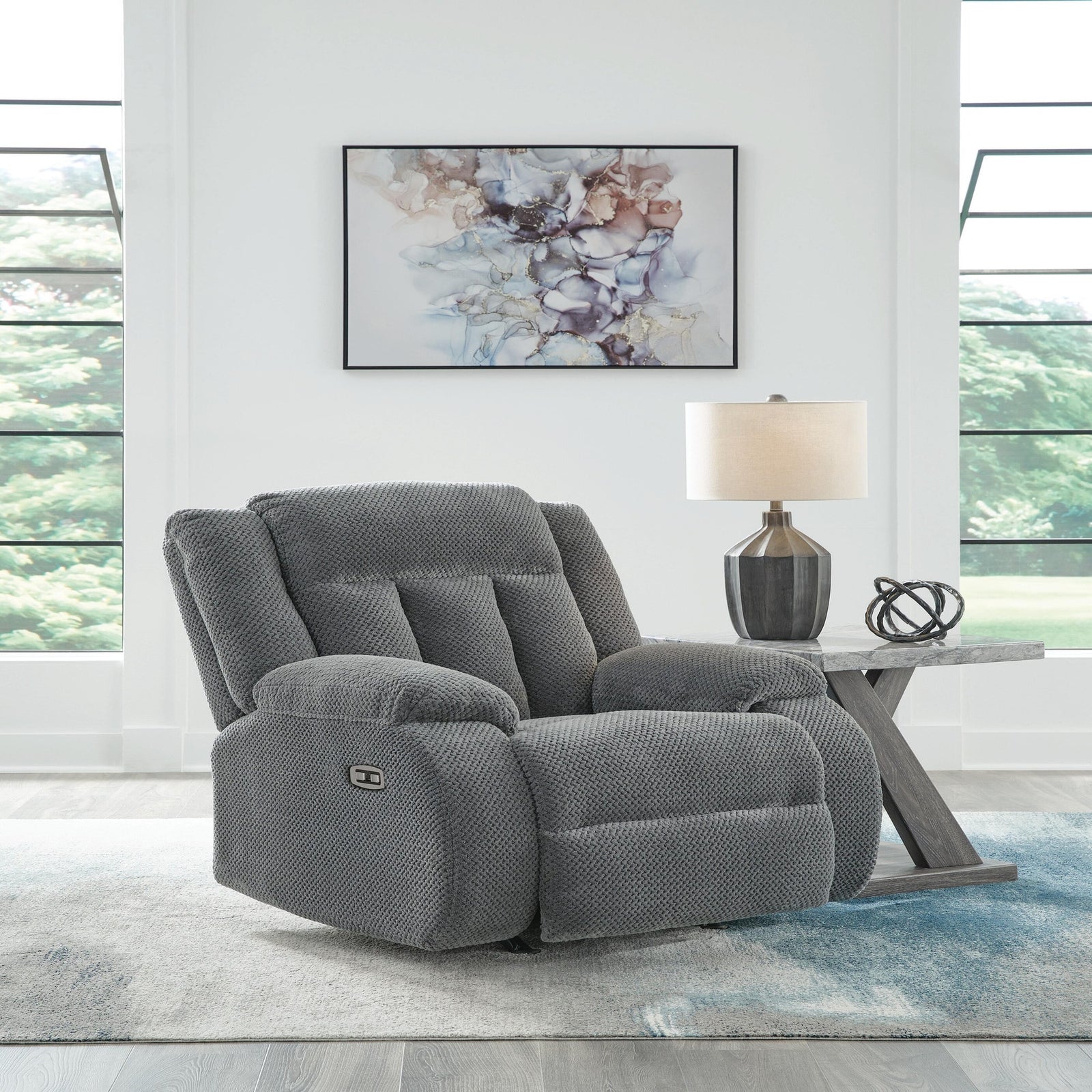 Observation Power Reclining Sofa with Drop Down Table (PC21405-SI) - Image 2