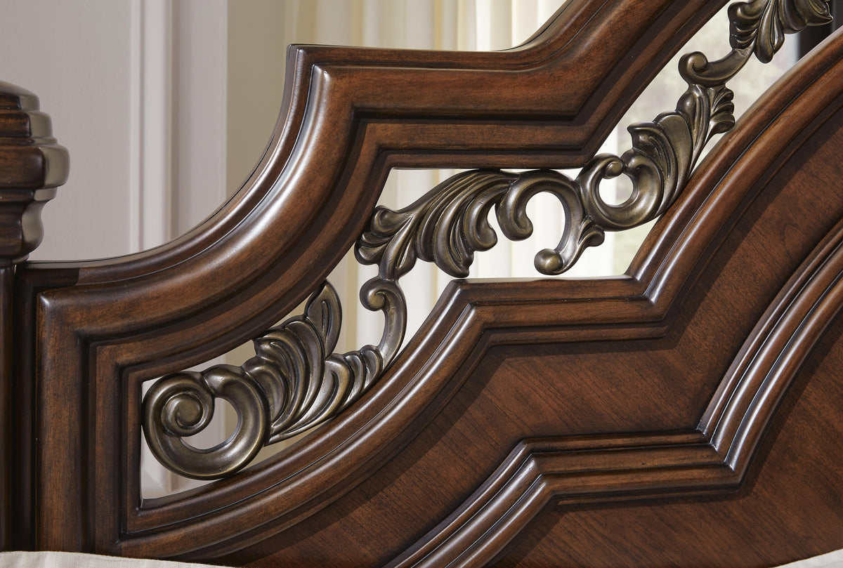 Lavinton Poster Bed - Brown  (B764-SI) - Image 7