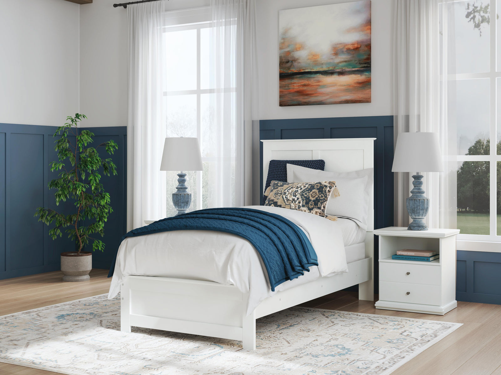 Bostwick Shoals Panel Bed, Chest and Nightstand - White  (B139-SI) - Image 12