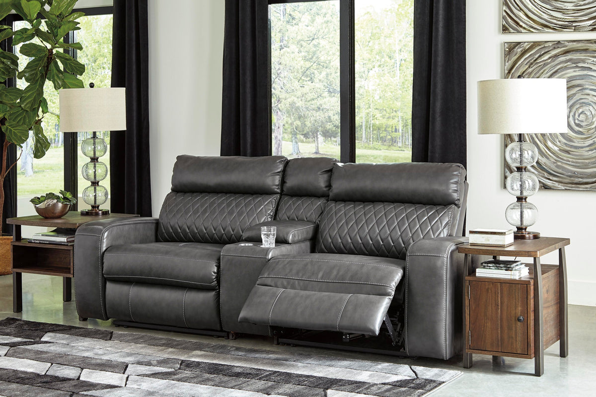 Samperstone 3-Piece Power Reclining Sectional Loveseat (55203-SI) - Image 3