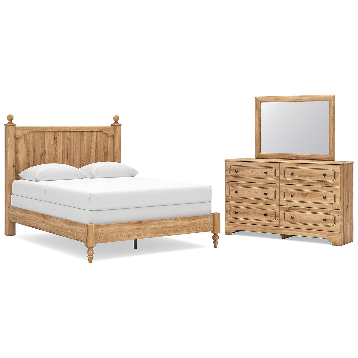 Aleaport Queen Panel Bed, Dresser and Mirror (PCB1075-SI)