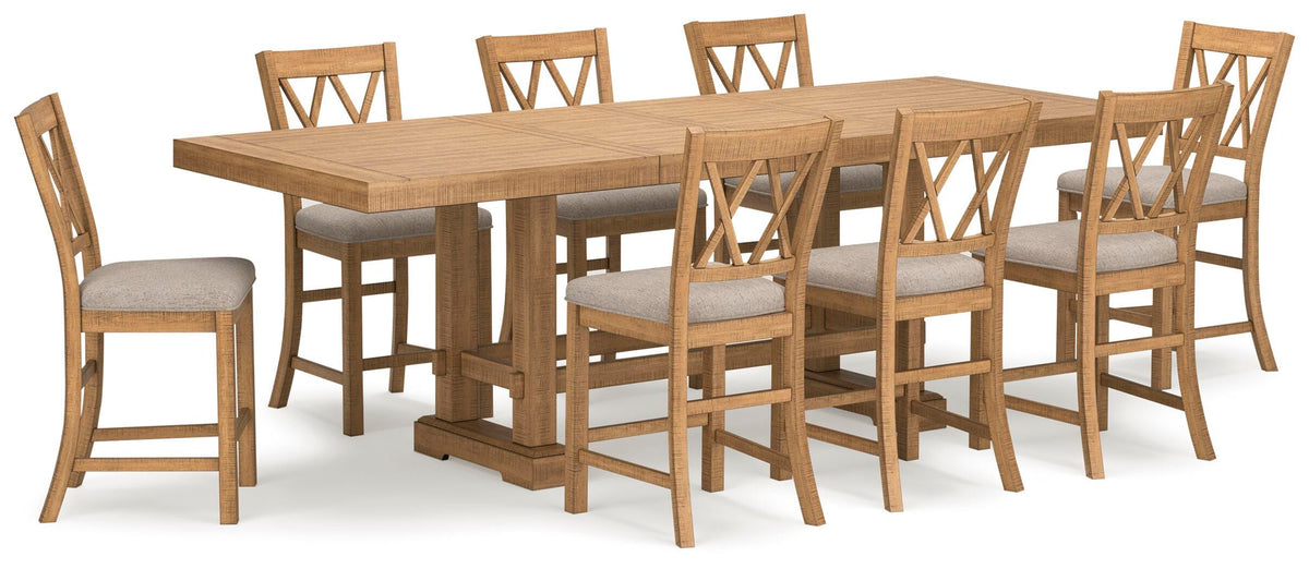 Havonplane Counter Height Dining Table and 8 Barstools (D773-SI)