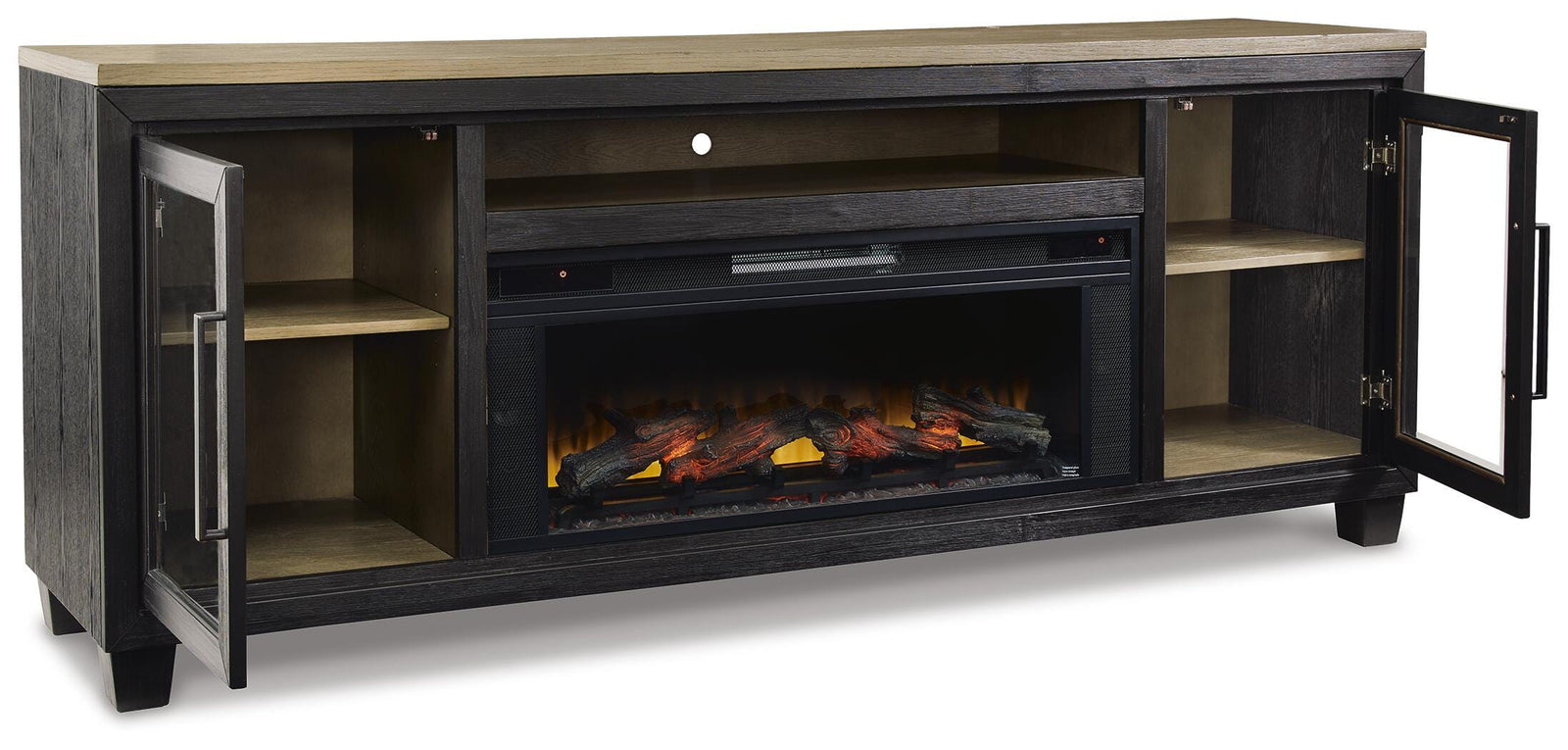 Foyland 83 TV Stand with Electric Fireplace (W989-SI) - Image 3