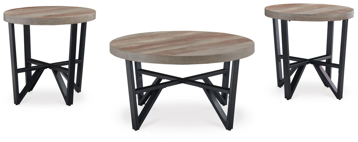 Deanlee Table (Set of 3) - Grayish Brown/Black  (T235-SI) - Image 2