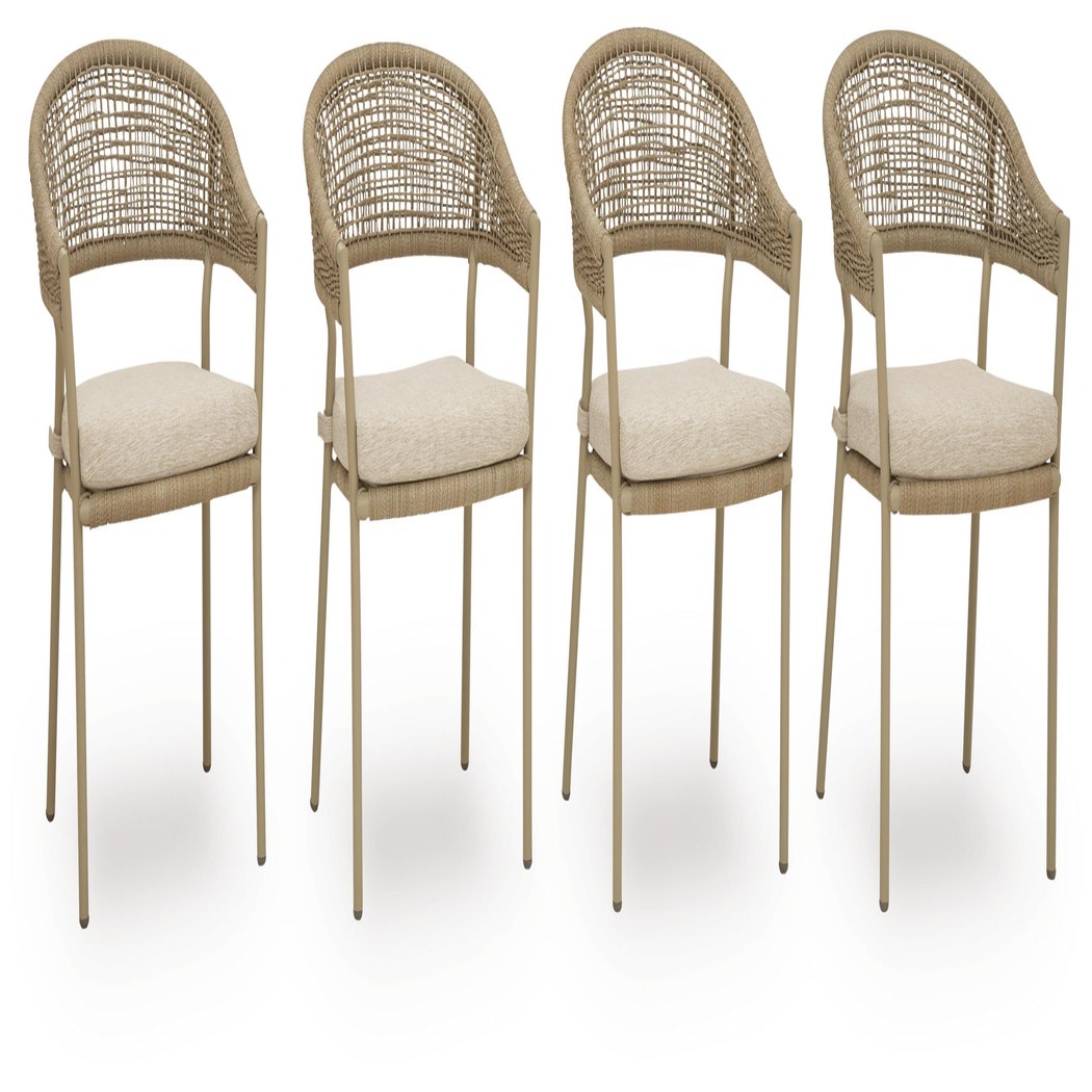 Orchard Beach Outdoor Arm Chair with Cushion (Set of 4) (PCP373-SI)